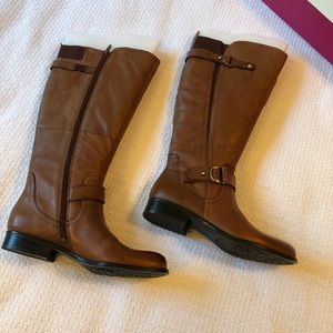Used Wide Shaft Leather Boots, Naturalizer, Sz 7.5